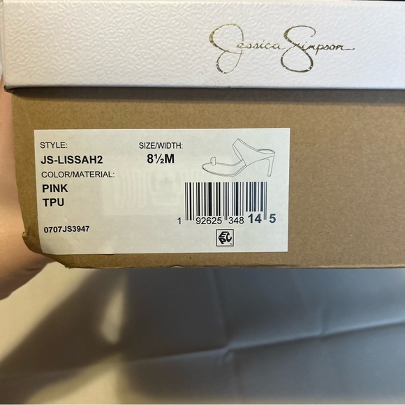 NEW Jessica Simpson Lissah 2 Neon Pink Clear Toe-Loop Slide Heel Size 8.5M - Picture 9 of 9
